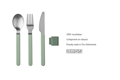 Set posate Mepal Silueta 3 pezzi - bianco nordico