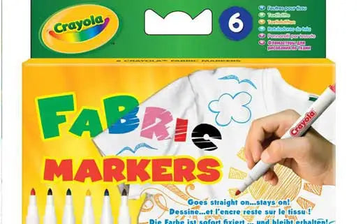 Crayola - 6 pennarelli per stoffa