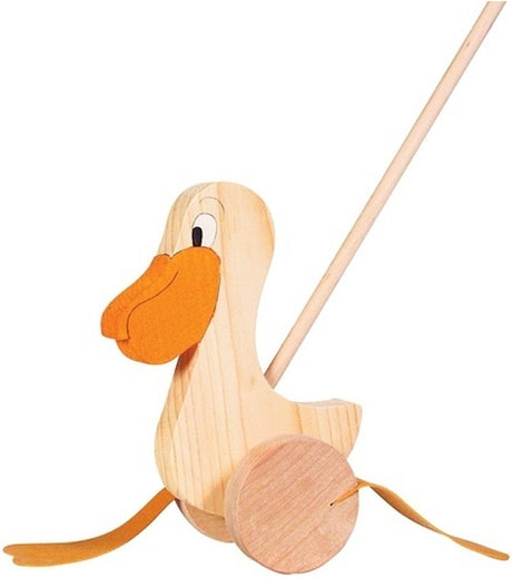 Rullo con bastoncini Goki: pellicano h21cm, bastoncino l60cm, 1+