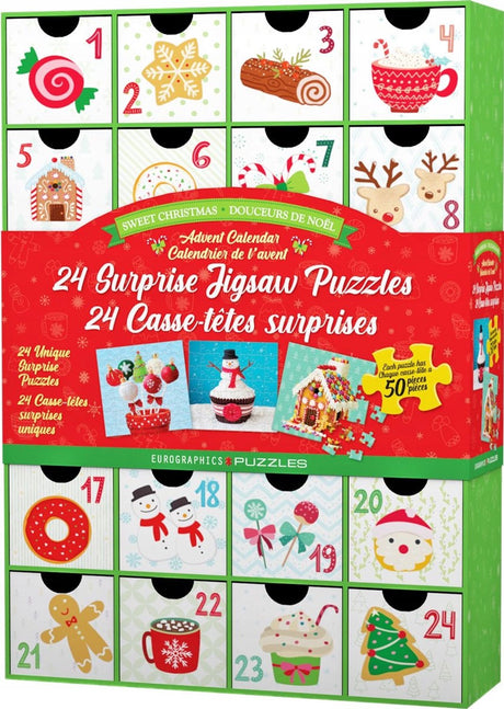Eurographics - Dolci natalizi - 12×50 pezzi 12,5×12,5 cm (l×a) - calendario dell'avvento