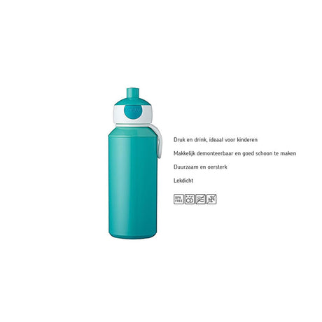 Borraccia pop-up Mepal Campus - 400 ml - chiusura bene - bicchiere per bambini - cucitura