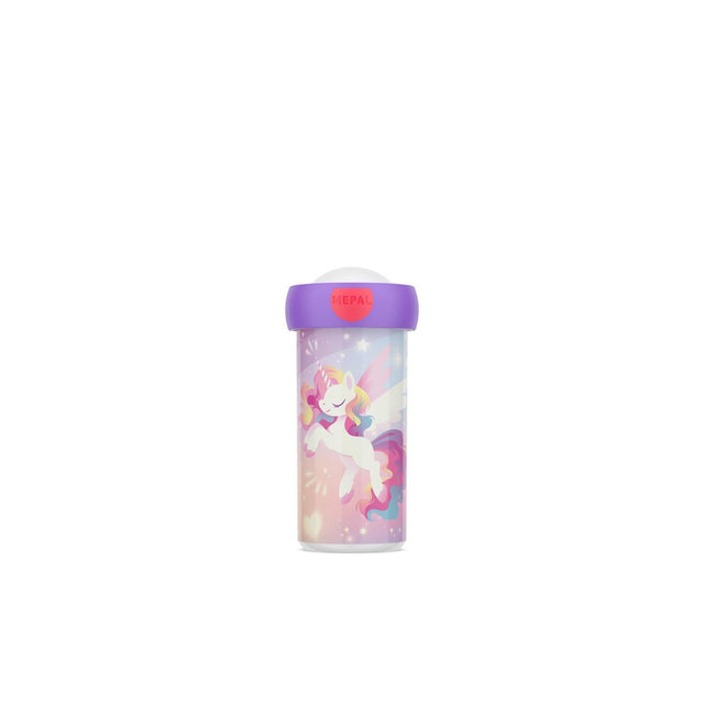 Mepal School Cup Campus - 300 ml - si chiude bene - bicchiere per bambini - unicorno luminoso