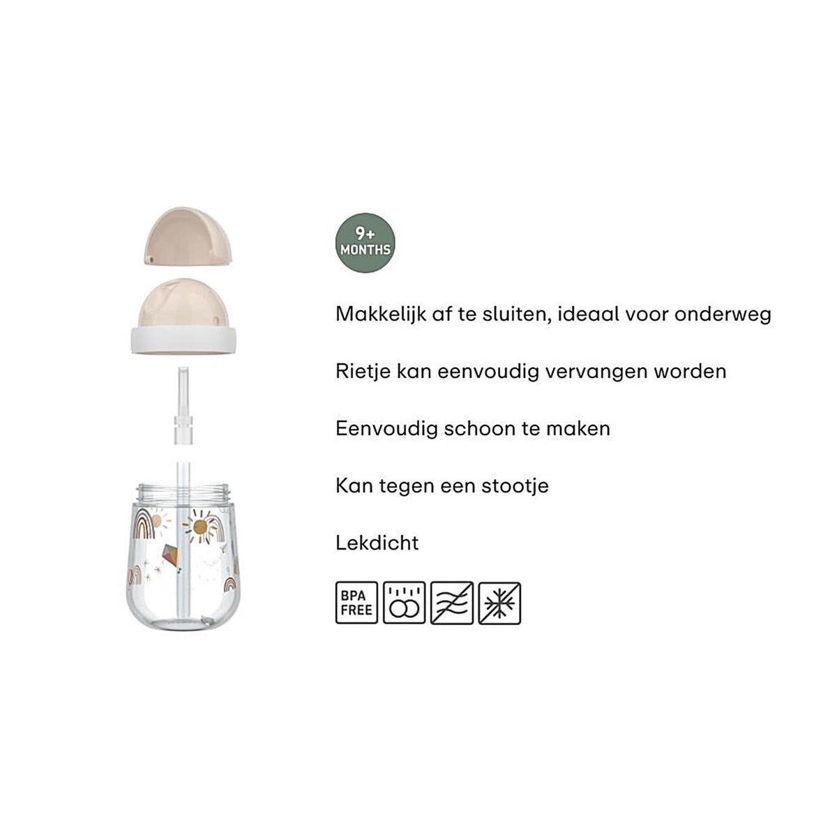 Mepal sunshine arcobaleno tazza di paglia mio 300ml