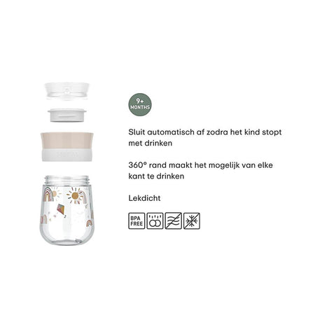 Mepal mio 360° bicchiere piccolo olandese - 300 ml - facile da tenere in mano - stoviglie per bambini - amici della foresta
