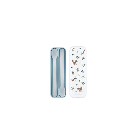 Mepal mio baby cucchiaio piccolo olandese - set da 2 - manico lungo - stoviglie per bambini - amici della foresta