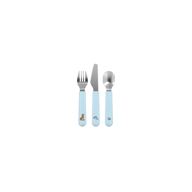 Mepal mio posate per bambini Little Dutch - 3 pezzi. forchetta. coltello e cucchiaio - acciaio inossidabile - stoviglie per bambini - amici della foresta