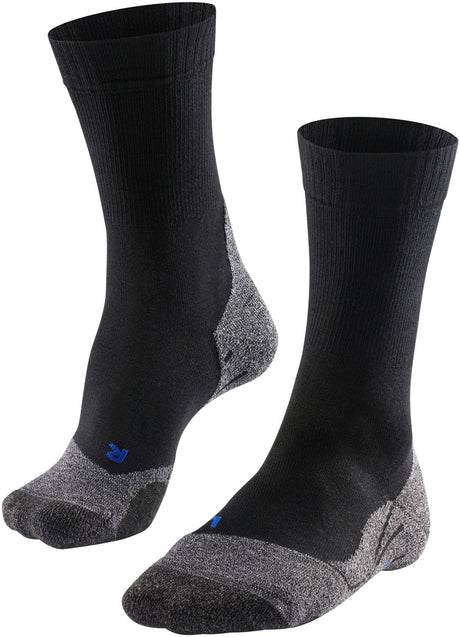 Falke tk2 calzini da passeggio in materiale funzionale lyocell spesso anti-vesciche da donna neri - taglia 41-42