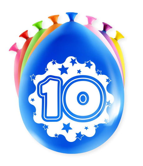 Palloncini con numeri Paperdreams - 10 anni 8 pezzi 30 cm