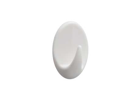 Gancio adesivo Tiger Baseline ovale in plastica bianca set da 6 pezzi 17x27x7mm