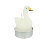 Tealight cigno bianco 6,5 cm set da 3