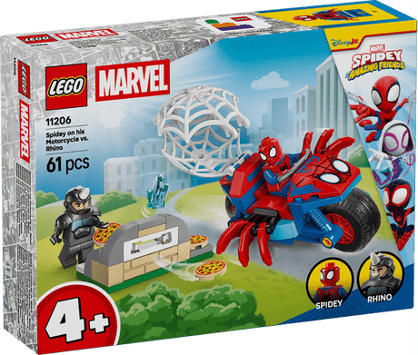 Lego Marvel - Spidey sulla sua moto contro i giocattoli da costruzione del rinoceronte (11206)