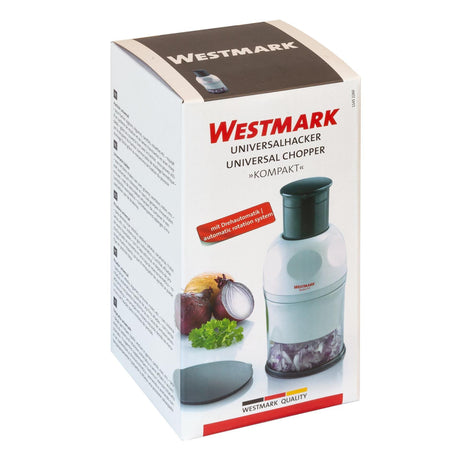 Tritatutto per verdure universale Westmark, per cipolla e aglio, barattolo per la conservazione simultanea con coperchio, plastica in acciaio inossidabile, compatto, bianco antracite, 11452260