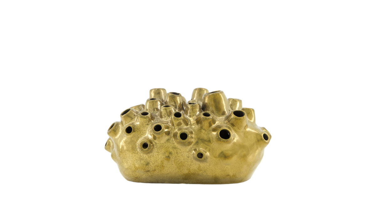 Vase ceramic 27.5x14x15cm gold
