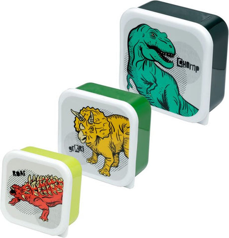 Portapranzo Puckator - scatole per snack - dinosauro - set di 3 -