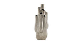 Vase ceramic 16x11.5x42cm silver