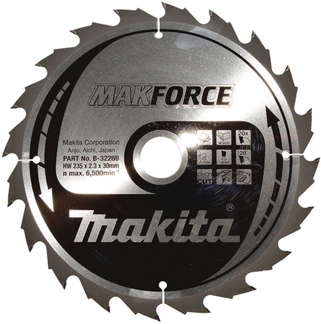 Lama per sega circolare Makita per legno | forza | Foro asse ø 235mm 30mm 20t - b-32269