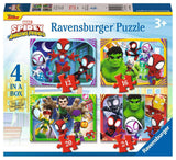 Ravensburger Spidey e i suoi fantastici amici puzzle 4in1box - 12+16+20+24 pezzi - puzzle per bambini