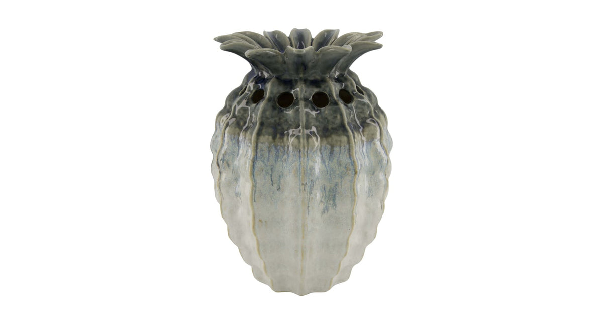 Vase pineapple ceramic 24x24x34cm white grey
