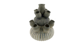 Vase ceramic 30x30x42cm white grey