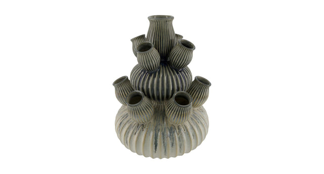 Vase ceramic 30x30x42cm white grey