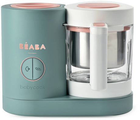 Pentola a vapore Béaba babycook neo - Preparatore di pappe 4 in 1 con ciotola in vetro da 1250 ml - Cestello per vapore in acciaio inossidabile da 1000 ml - Disco diamantato sabatier per ogni consistenza - 50% più efficiente in acqua ed energia - verde