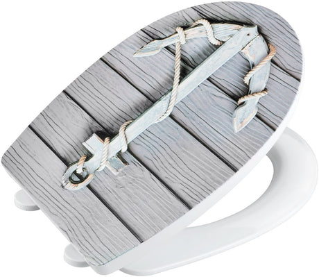 Corda per sedile WC Wenko - termoplastica con stampa strutturata - chiusura ammortizzata easy-close - fissaggio Fix-Clip in acciaio inox sganciabile - portata fino a 350 kg - decorazione del sedile WC con struttura - sedile WC con stampa