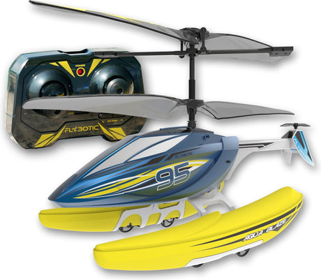 Elicottero radiocomandato 3 in 1 Silverlit aqua blaze, con batteria ricaricabile, idrorepellente