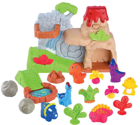 Playgo dinosauri con set da gioco vulcano - 20 pezzi.