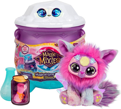 Mixies magici gemma magica sorpresa luna magica del calderone: crea il tuo peluche mixie