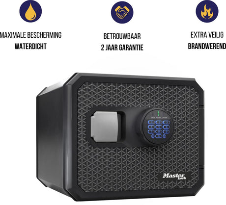 Cassaforte Masterlock resistente all'acqua e al fuoco - serratura a combinazione - cassaforte - cassaforte elettronica - 34,8 x 41,7 x 41,8 cm - fpw082ftcml