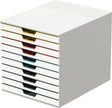 Cassettiera resistente varicolor® mix 10 - bianco multicolore - 10 cassetti - a4