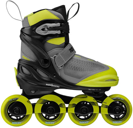 Roces moody x tif boy pattini in linea regolabili bambino - pattini in linea - pattini per la crescita - grigio verde - taglia 36-40