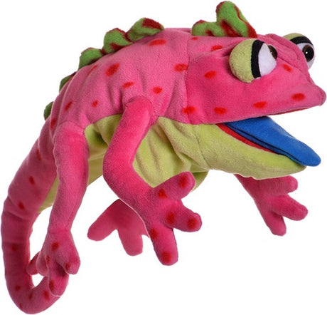 Burattino vivente di monkendam.nl burattino a mano burattini viventi camaleonte wihelminchen 33 cm rosa