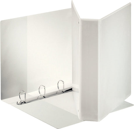 Raccoglitore ad anelli panoramico standard A4 Esselte - 4 anelli - larghezza dorso 77 mm - capacità di 480 fogli - bianco