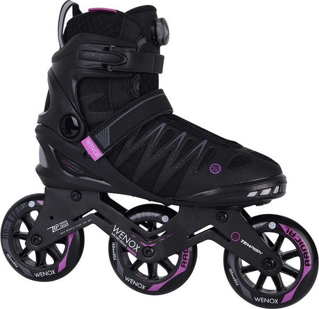 Tempish Wenox Top 100 Pattini in linea da donna - Ruote 4x100mm - Pattini in linea Speed Fitness - Nero Rosa - Taglia 39