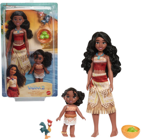 Mattel Disney Princess Vaiana e Simea Sister Set - Vaiana 2 - Bambola alla moda