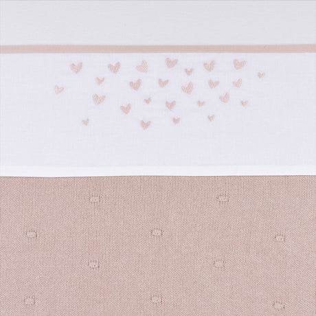 Lenzuolo per lettino Meyco Baby Hearts - rosa tenue - 75x100 cm - 0,3 tog