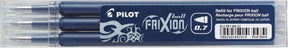 Pilot set da 3 - sfera frixion ricarica 0,7 - nero blu - pennino medio
