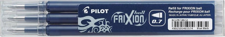 Pilot set da 3 - sfera frixion ricarica 0,7 - nero blu - pennino medio