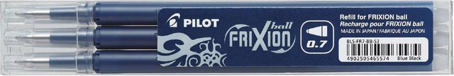 Pilot set da 3 - sfera frixion ricarica 0,7 - nero blu - pennino medio