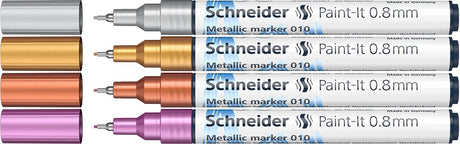 Schneider strumenti di scrittura marcatore metallico schneider - paint-it 011 - 2mm - 4 pezzi - s-ml01111501
