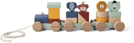 Trixie giocattoli in legno - treno degli animali - con mattoncini - set trenino con mattoncini - da 1,5 anni - per ragazzi e ragazze - fsc