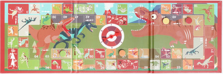 Gioco da tavolo magnetico da grattare da portare via - tavola dell'oca - dinosauro - 58x18,5x0,5 cm - 5 anni