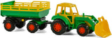 Cavallino Tractor con caricatore anteriore e rimorchio verde