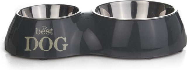 Beeztees best dog - set da pranzo per cani - grigio - 37x22 cm