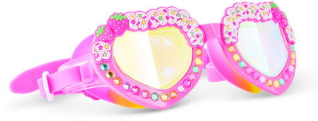 Bling2o occhialini da nuoto per bambini - crostata di fragole - occhialini da sub - antiappannamento - protezione UV - rosa
