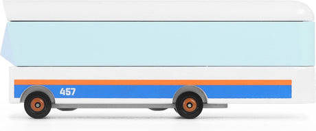 Candylab autobus giocattolo candycar world piccolo autobus cittadino in legno multicolore.