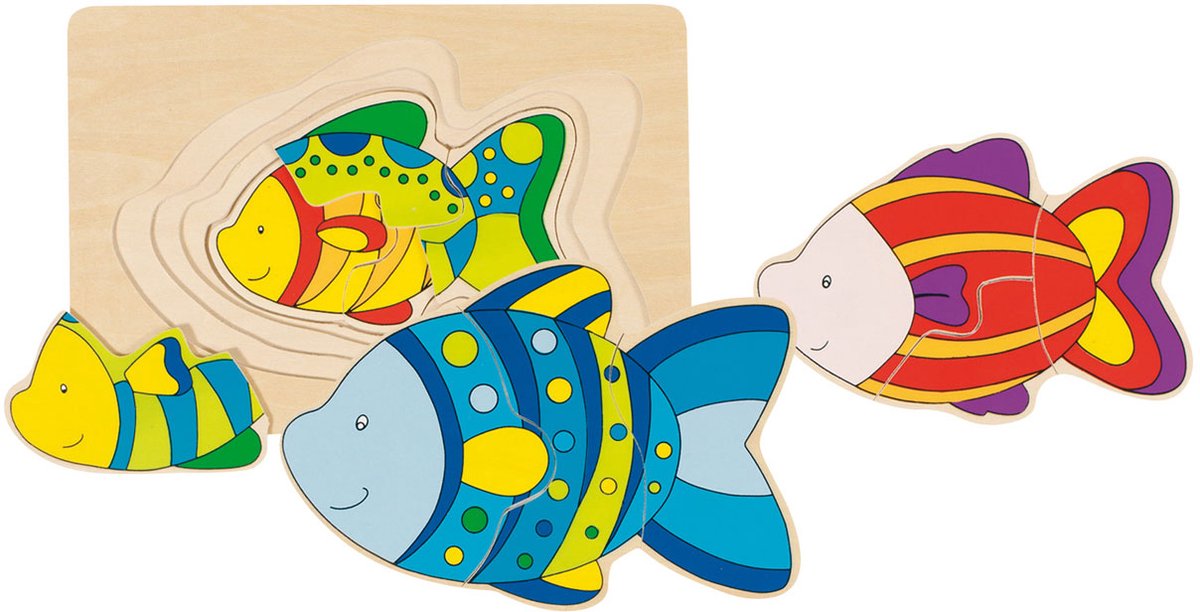 Pesce puzzle in legno Goki a 3 strati