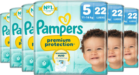 Pannolini Pampers Premium Protection taglia 5 - 6 x 22 pezzi - da 11 kg a 16 kg