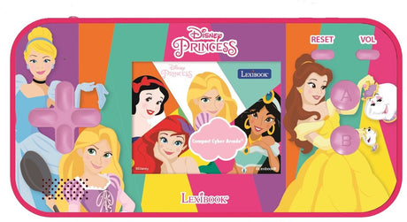 Lexibook disney prinses compact cyber arcade® pocket gaming console met kleuren lcd 2.5'' en 150 spelletjes waarvan 10 uit het de princesses universum